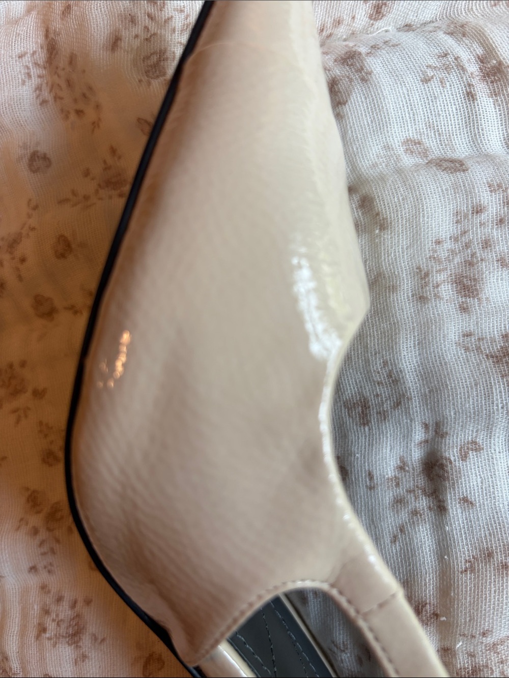 Franco Sarto Cream Patent Pointed Slingback Heels - Picture 11 of 17